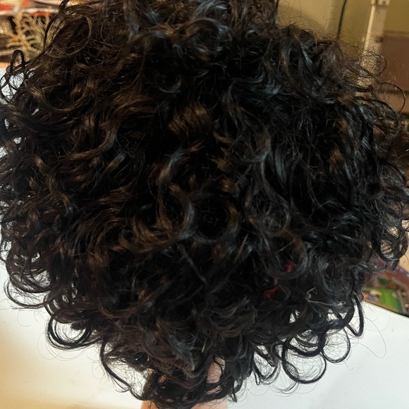 Lace Front Brown Short Curly Wig - Picture 6 of 9
